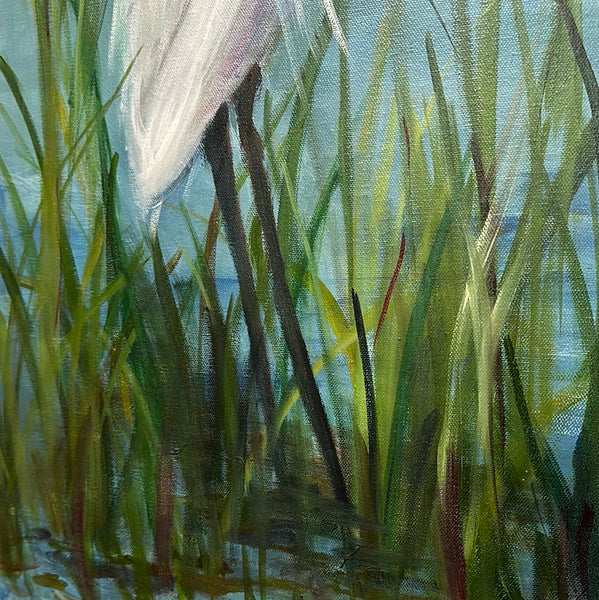 Snowy White Egret in oil