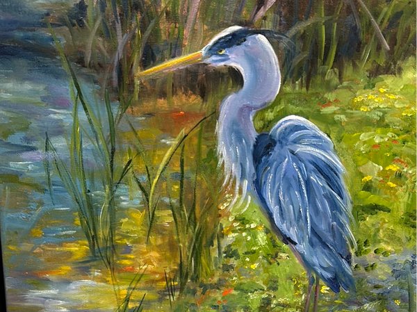 Blue Heron Framed