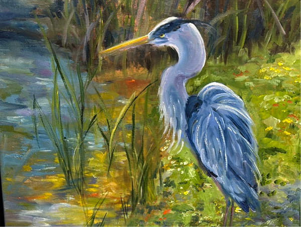 Blue Heron Framed